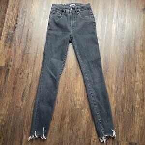 Good American GLRH419T Good Legs Raw Hem Jeans in Black184 Size 0/25